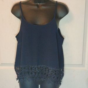 HAVE Navy Blue Tank with Lace